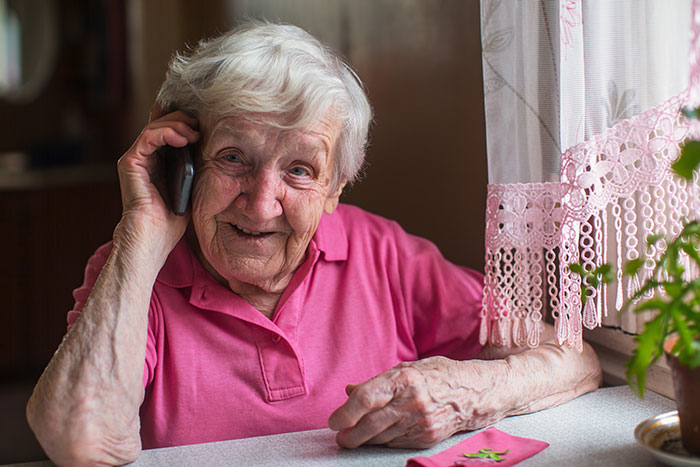 Woman Calling Phone - Contact Seubert's Home Care